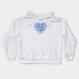Emotional Support Kindle Blue - Text On Gradient Heart Kids Hoodie